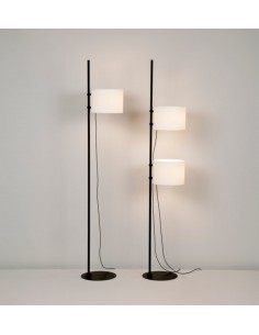 Lámpara de pie con 1 pantalla de poliéster – Twain – Milan