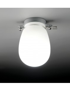 Aplique de techo de acero y vidrio en 2 tamaños con acabado blanco regulable – Baño - Milán 2