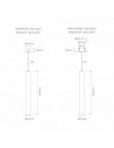 Lámpara colgante Atmos - Beneito & Faure - Lámpara LED Ø5.2 cm, luz regulable