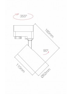 Foco de carril Picolo LED switch - Beneito & Faure