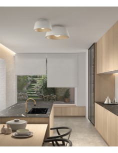 Pláfon de techo Miso – Leds C4 - Plafón LED de acero, forma cóncava by Àlex & Manel Lluscà