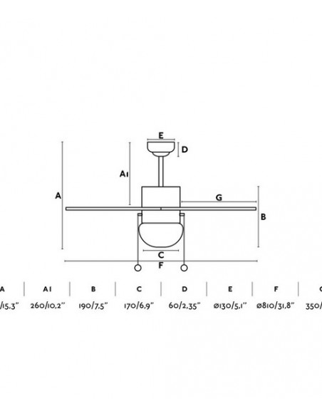 Ventilador de techo con luz Palao - Faro