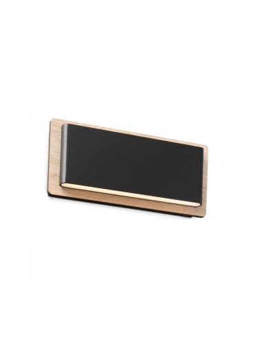 Aplique de pared moderno LED 3000K negro+madera - Mood - Faro