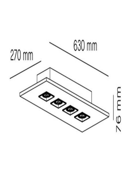 Plafón de techo 4 luces Polifemo - Milán