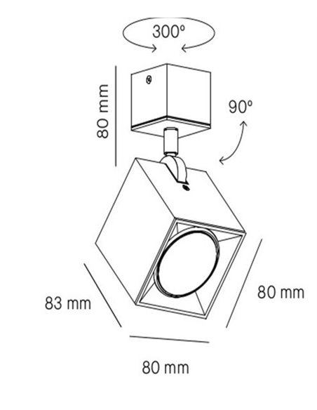 Foco orientable Dau 80 GU10 - Milán