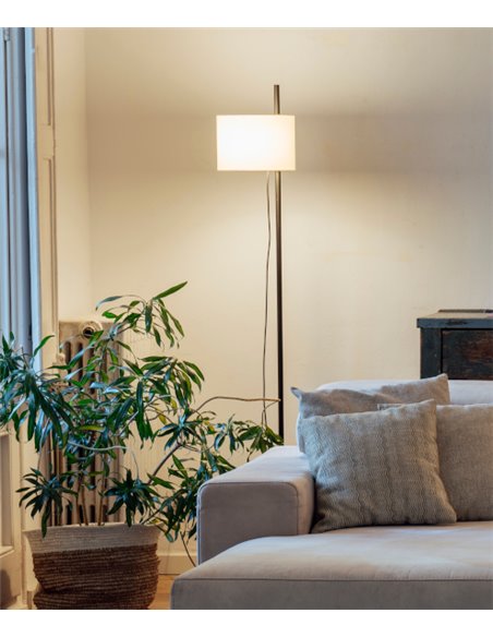 Lámpara de pie con 1 pantalla de poliéster – Twain – Milan