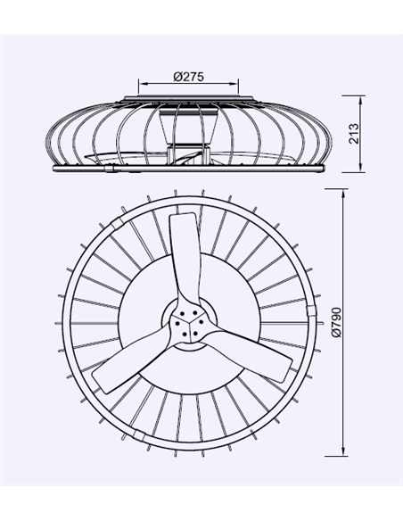 Plafón ventilador de techo con luz y motor DC Nature – Mantra