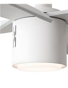 Ventilador de techo blanco con luz LED y motor DC SMART Attos - Faro 2