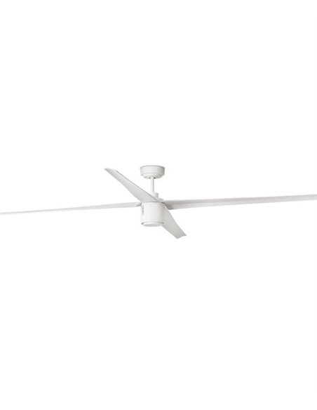 Ventilador de techo blanco con luz LED y motor DC SMART Attos - Faro