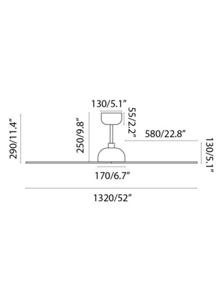 Ventilador de techo nogal tres aspas Gotland - Faro