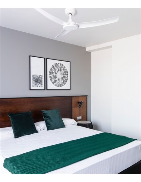 Ventilador de techo blanco con motor DC SMART Siros - Faro
