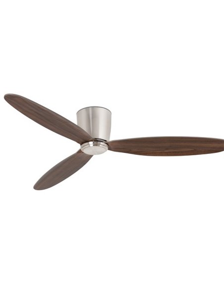 Ventilador de techo n-quel mate sin luz con motor DC Nias - Faro