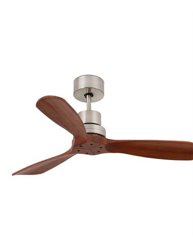Ventilador de techo con 3 palas sin luz niquel/nogal Mini Lantau - Faro