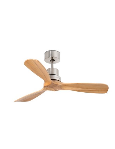 Ventilador de techo con 3 palas sin luz niquel mate/pino Mini Lantau - Faro