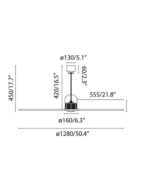 Ventilador de techo con tres aspas y motor DC Decofan - Faro