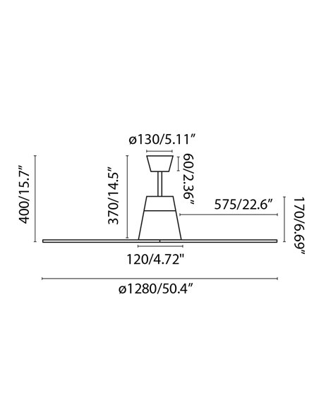 Ventilador de techo con motor DC SMART Typhoon - Faro
