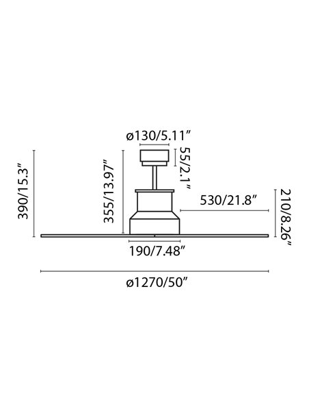 Ventilador de techo con motor DC SMART Winche - Faro
