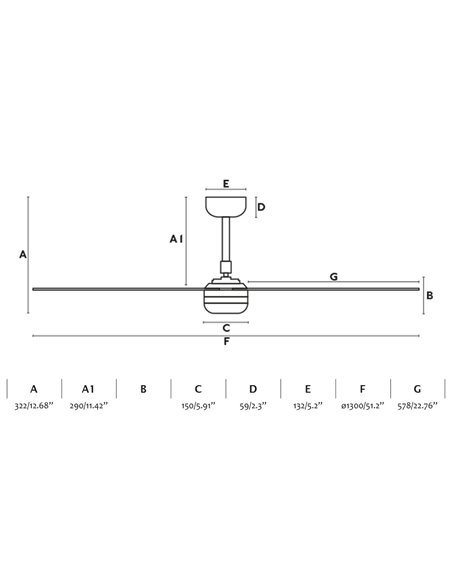 Ventilador de techo con motor DC SMART Punt - Faro