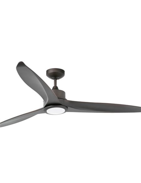 Ventilador de techo con luz marrón con motor DC SMART Tonic - Faro