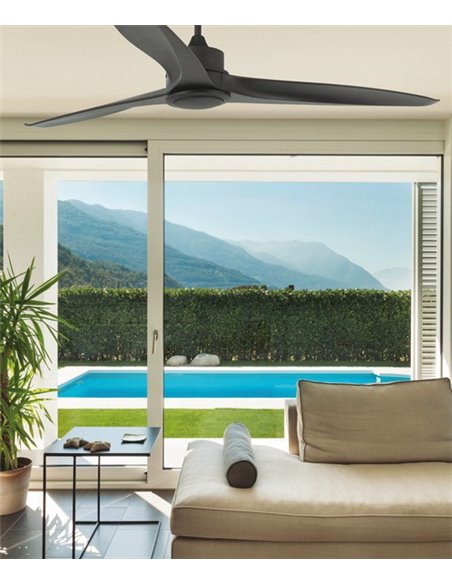 Ventilador de techo con luz marrón con motor DC SMART Tonic - Faro