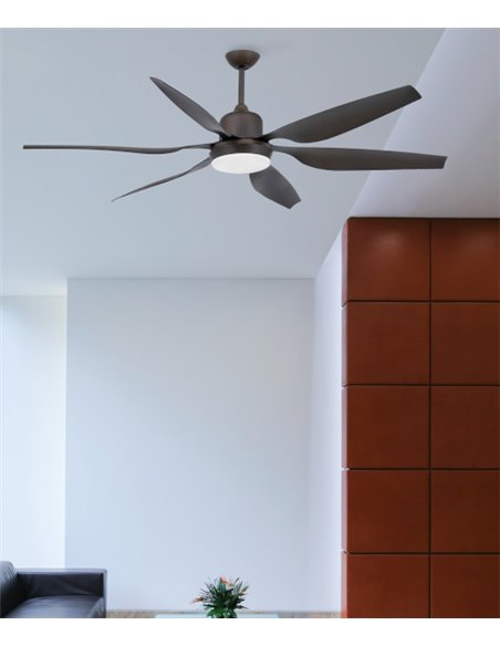 Ventilador de techo marrón con motor DC Tilos - Faro