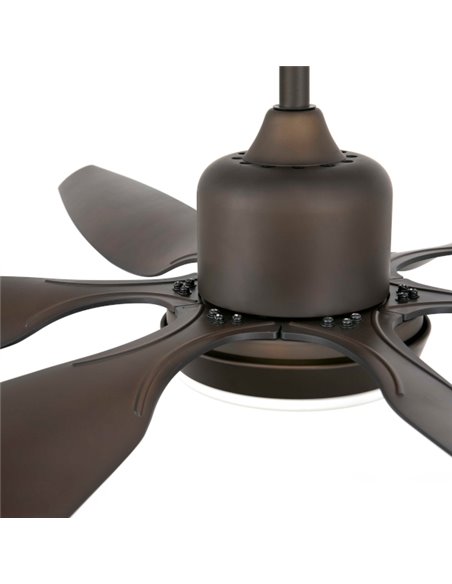 Ventilador de techo marrón con motor DC Tilos - Faro
