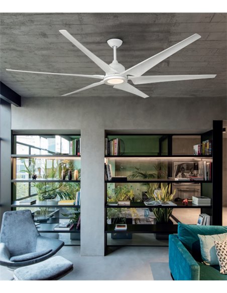 Ventilador de techo sin luz blanco con motor DC SMART Cies - Faro