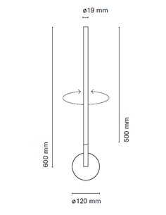 Nexia Lines Vertical - Aplique de pared LED 60 / 85 cm
