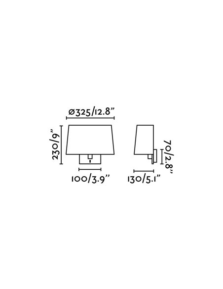 Aplique de pared Volta – Faro – Pantalla Textil en blanco/negro