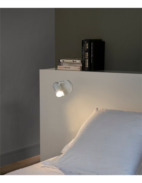 Aplique de pared Orleans – Faro – Orientable, blanco/negro/cromo