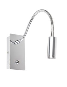 Aplique de pared Juliet – Faro – Con flexo LED, Cargador USB, Cromo