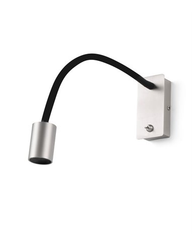 Lámpara con lector Leser – Faro – Flexo LED 3000K, Negro+Níquel mate