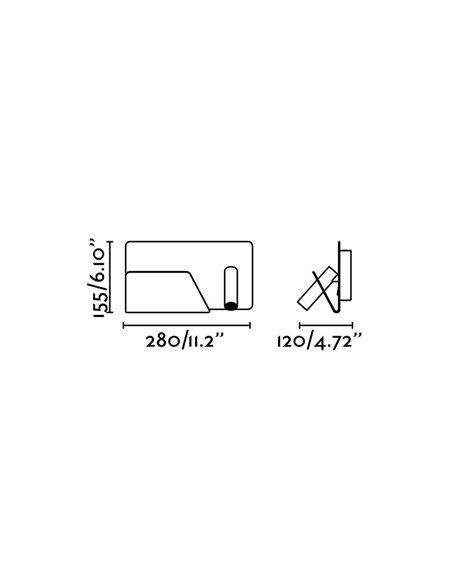 Aplique de pared Suau – Faro – Izquierdo, Lector LED 3000K