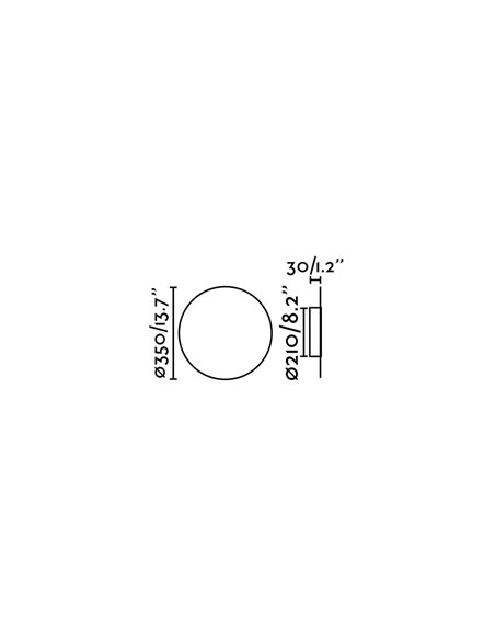 Aplique de pared Board – Faro – Lámpara Redonda, Negra, Ø 35 cm-Ø 45 cm