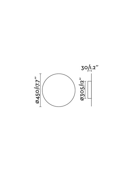 Aplique de pared Tou – Faro – Lámpara redonda, Ø 35 cm-Ø 45 cm