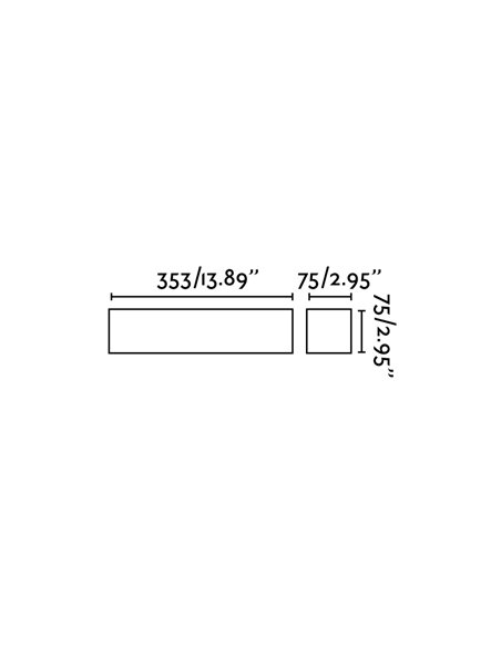 Aplique de pared Eaco – Faro – Lámpara rectangular de yeso, Blanco, 35.3 cm