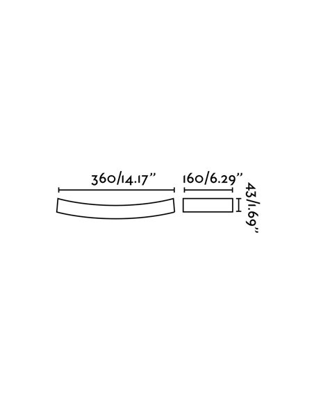 Aplique de pared Eaco – Faro – Lámpara curvada de yeso blanco, 36 cm
