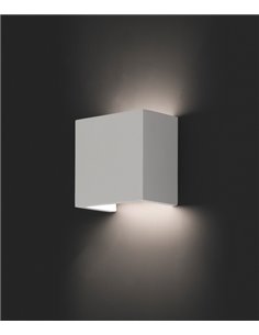 Aplique de pared Oslo – Faro – Lámpara cuadrada, Yeso blanco, 12.5 cm