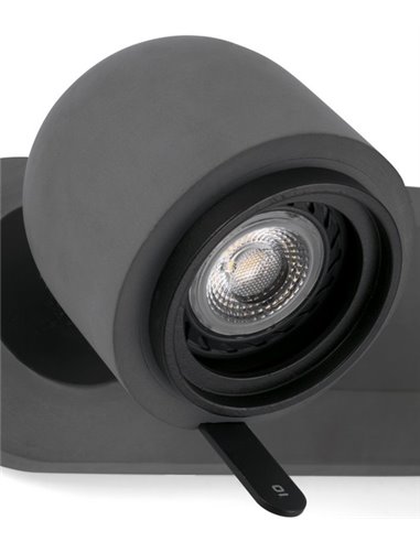Aplique de pared Stone – Faro – Lámpara de cemento, 2 luces, Lector GU10