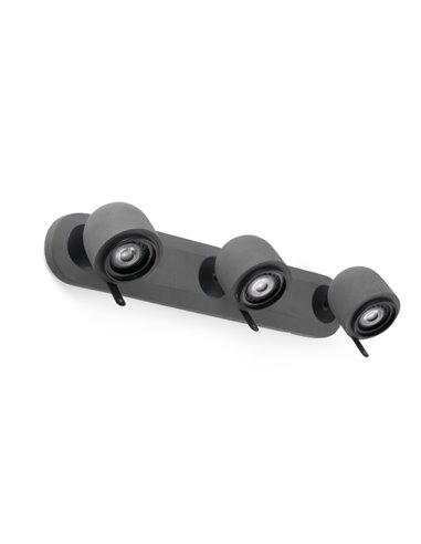 Aplique de pared Stone – Faro – Lámpara de cemento, 3 luces, Lector GU10