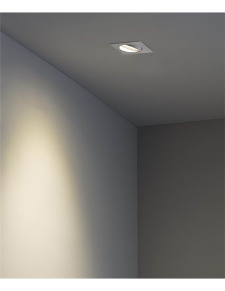 Foco de techo cuadrado Argón – Faro – Downlight GU10, 11.5 cm