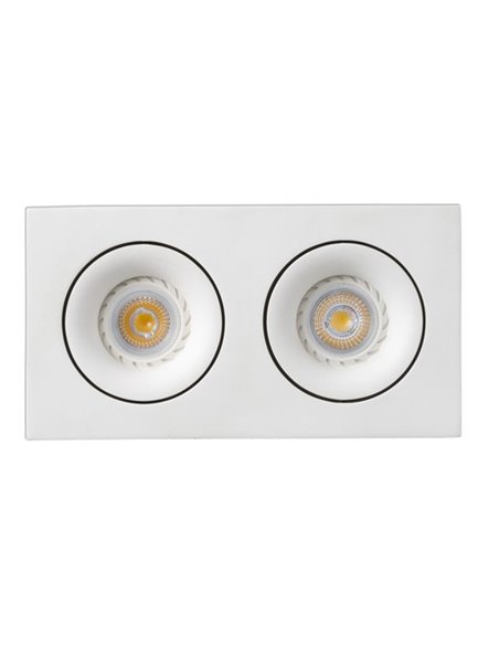 Foco de techo Downlight Argón – Faro – Downlight 2 luces, GU10, 23.2 cm 