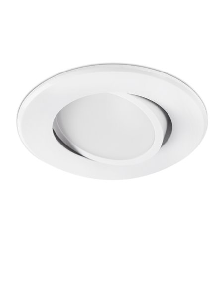 Foco de techo empotrable Koi – Faro – Downlight blanco, LED 3000K, Ø 9 cm