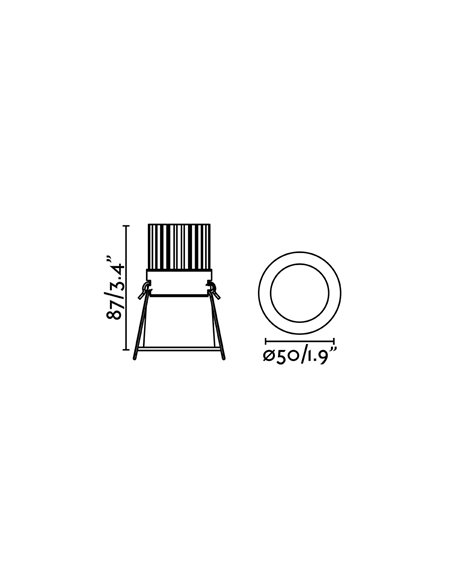 Downlight de techo Fox – Faro – Foco LED 2700K,  Ø 5 cm