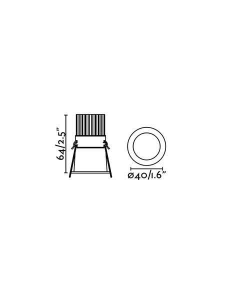 Empotrable de techo Fox – Faro – Downlight LED 2700K, Ø 4 cm