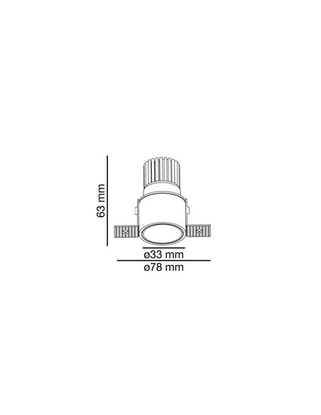 Downlight de techo Fox – Faro – Lámpara redonda, LED 2700K, Ø 7.8 cm