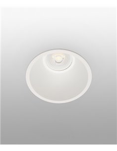 Empotrable de techo de exterior Fresh – Faro – Downlight blanco, IP65, Ø 8.9 cm