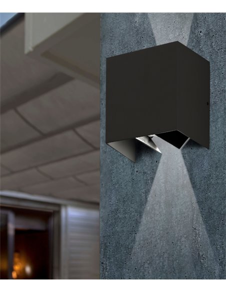 Aplique de pared de exterior Olan – Faro – Aluminio, IP65, LED 3000K