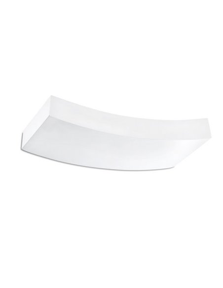 Aplique de pared Eaco – Faro – Lámpara curvada de yeso blanco, 36 cm