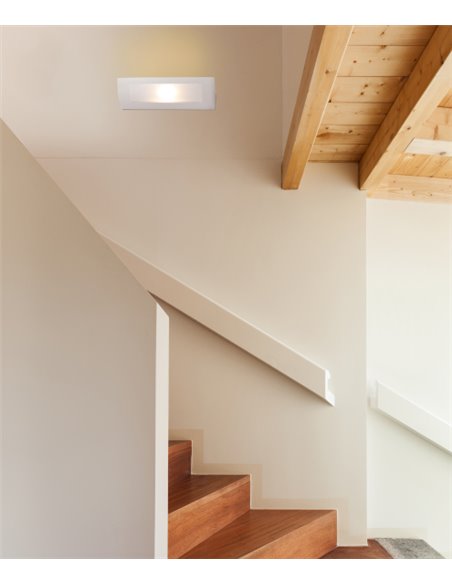 Aplique de pared Chera – Faro – Lámpara de yeso blanco, G9, 40 cm
